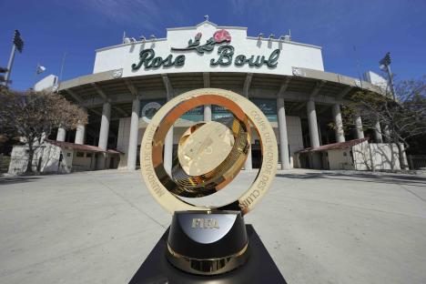 LOS ANGELES, CALIFORNIA - APRIL 01: A general view of the Club World Cup trophy during a Host City Trophy Tour Stop at Rose Bowl Stadium on April 01, 2025 in Los Angeles, California. (Photo by Michael Owens - FIFA/FIFA via Getty Images)