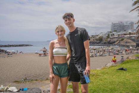 Young couple on a beach in Tenerife.