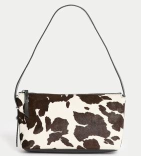 Cow print shoulder bag.