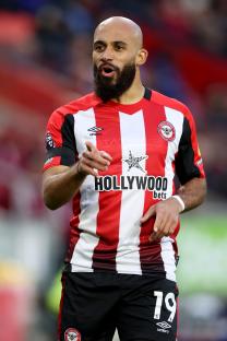 Bryan Mbeumo of Brentford FC during a Premier League match.