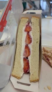 Strawberry sandwich in its box.