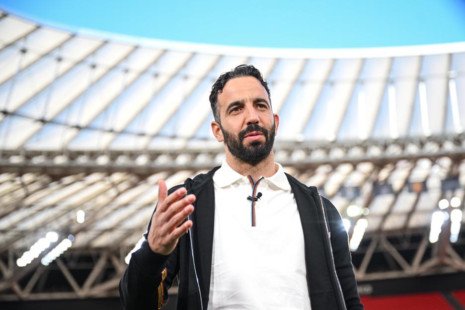 Ruben Amorim, Manchester United manager, at a stadium.