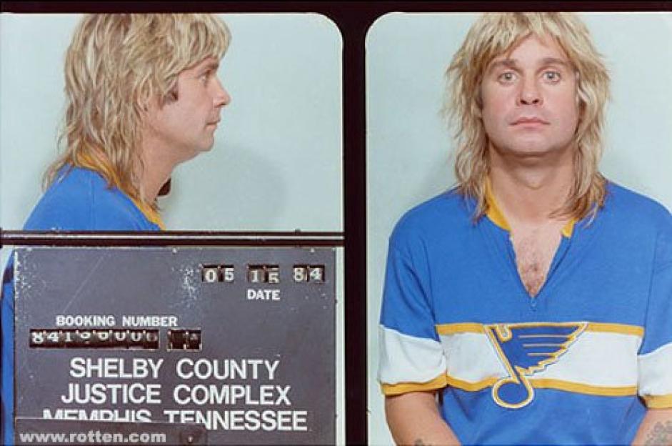 Ozzy Osbourne's 1982 mugshot.