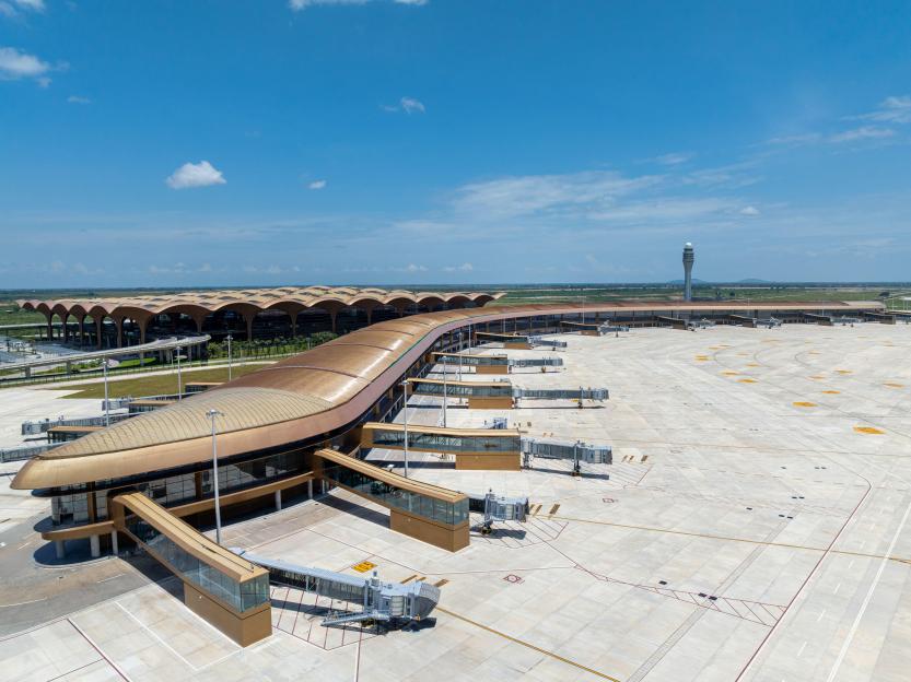 Aerial view of Phnom Penh's Techo International Airport.