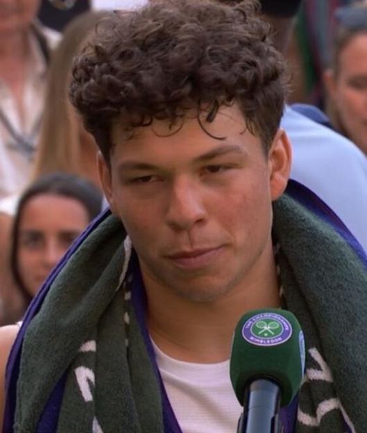 Ben Shelton being interviewed.