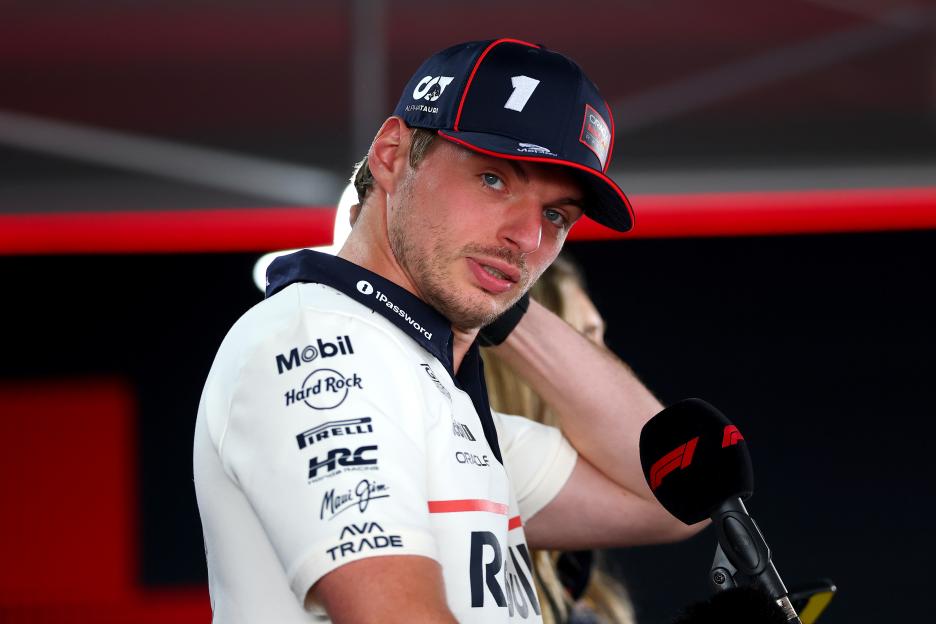 Max Verstappen being interviewed.