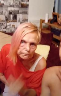 Close-up of Jackiey Budden and Freddy Brazier in a TikTok video.