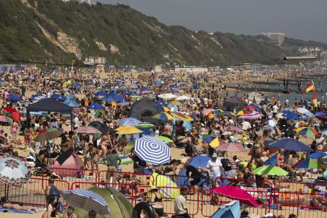 Bournemouth beach on its busiest day of the year.