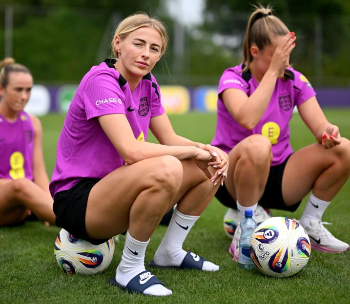 Chloe Kelly of England at a training session.