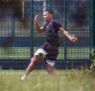 Mason Greenwood training in Manchester.