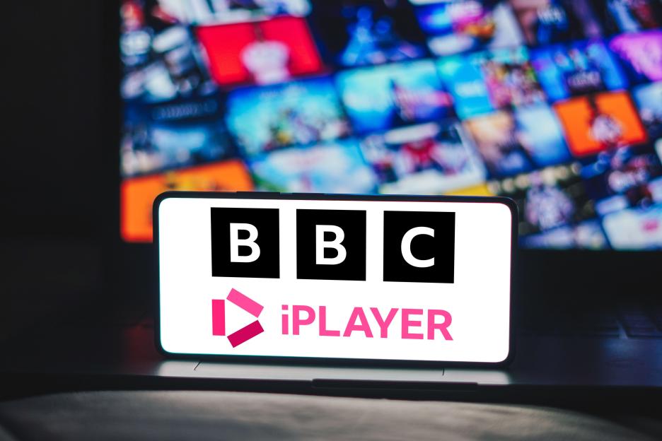 BBC iPlayer logo on a smartphone screen.