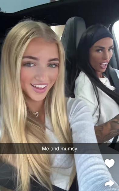 Princess Andre and her mother in a car.