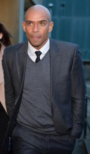 Trevor Sinclair leaving court.