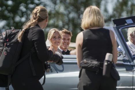 Martin Ãdegaard and Helene Spilling at their wedding ceremony.