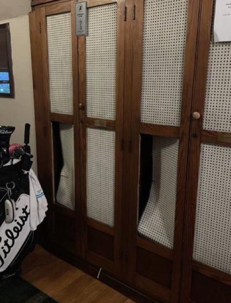 Smashed locker.