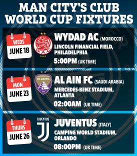 Illustration of Man City's Club World Cup fixtures.