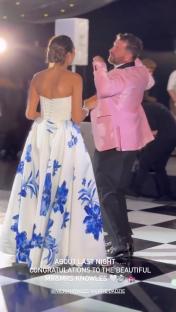 Nick Knowles and Katie Dadzie dancing at their wedding reception.