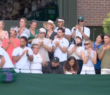 Nick Kyrgios in Naomi Osaka's Wimbledon box.
