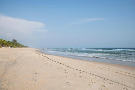 Scenic view of Assinie beach in Côte d'Ivoire.