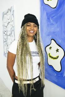 Phoenix Brown at her art exhibition.