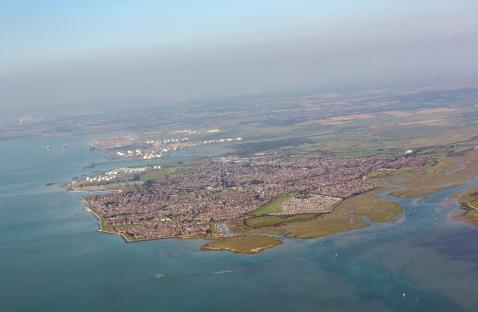 Aerial view of Canvey Island.