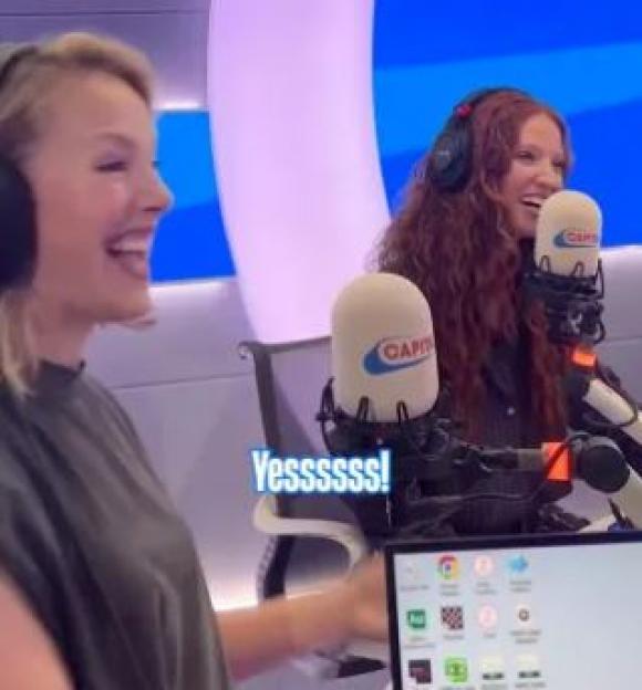 Jess Glynne meeting a Jet2 voiceover star.