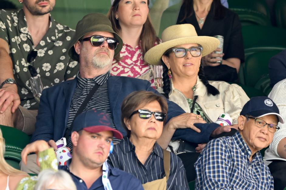 Rainn Wilson and Holiday Reinhorn at Wimbledon.