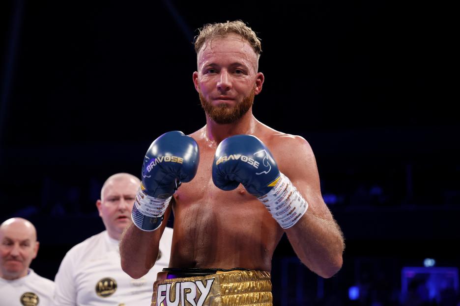 Walter Fury celebrates a boxing victory.