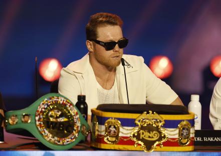 Canelo Alvarez at a press conference.