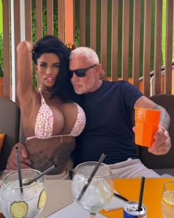 Are you ok?' beg Katie Price fans as star poses in a bikini in Ibiza to show off her tan after weight loss concerns, Katie and Wayne - Pic is from Wayne instagram