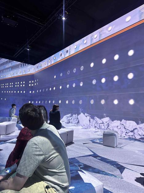 Titanic experience exhibit.