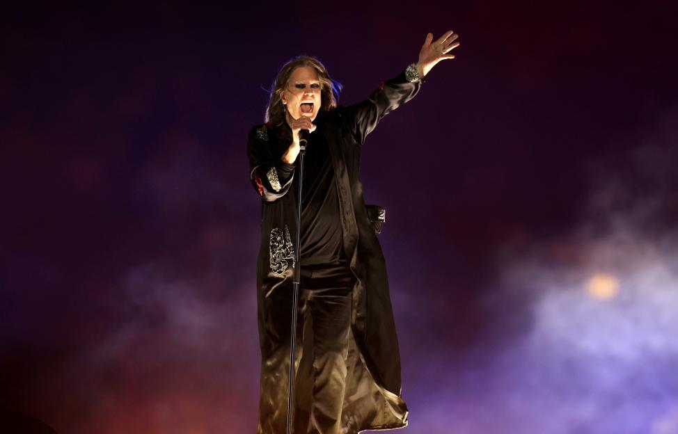 Ozzy Osbourne of Black Sabbath performing.
