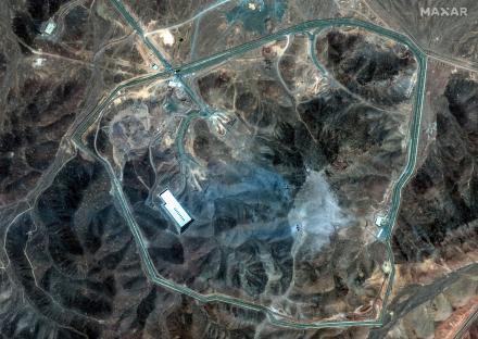 Satellite image of the Fordow underground complex near Qom, Iran.