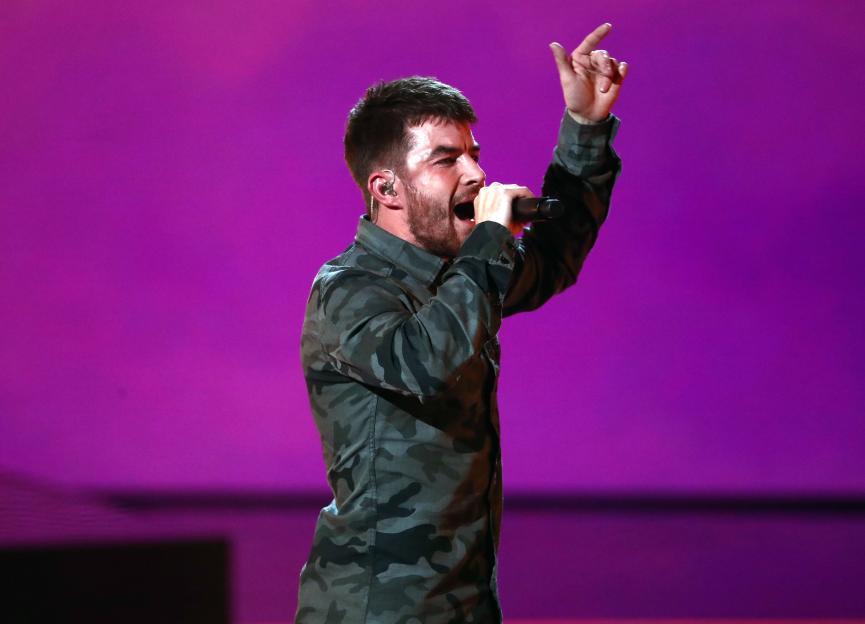 Anthony Russell singing on The X Factor.