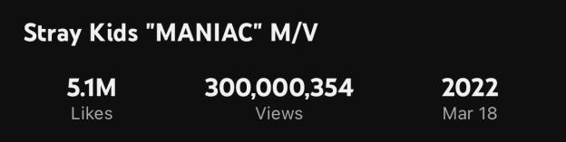 Stray Kids&#8217; &#8220;MANIAC&#8221; Becomes Their 4th MV To Hit 300 Million Views 3