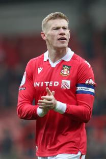 James McClean of Wrexham celebrating.