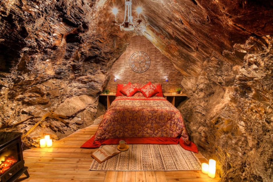 Bedroom in a cave.