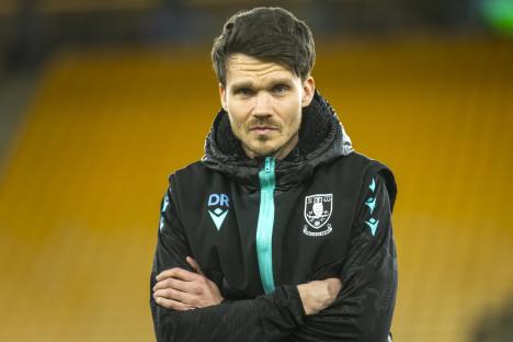 Danny Rohl, Sheffield Wednesday manager, at a soccer match.