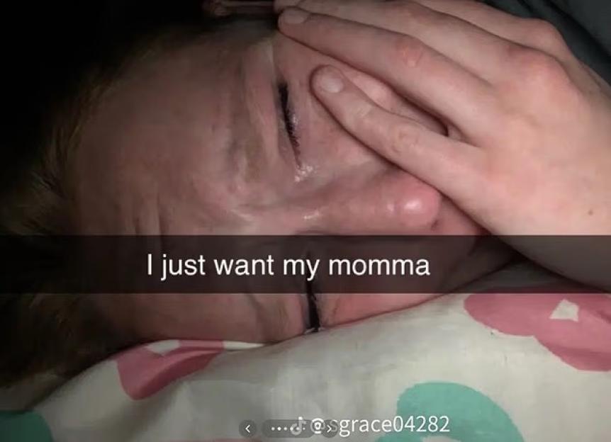 Teenage girl crying in bed with text overlay: