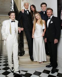 The Beckham family posing for a Father's Day photo.