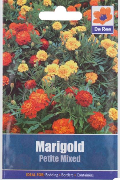 Marigold Petite Mixed seed packet.