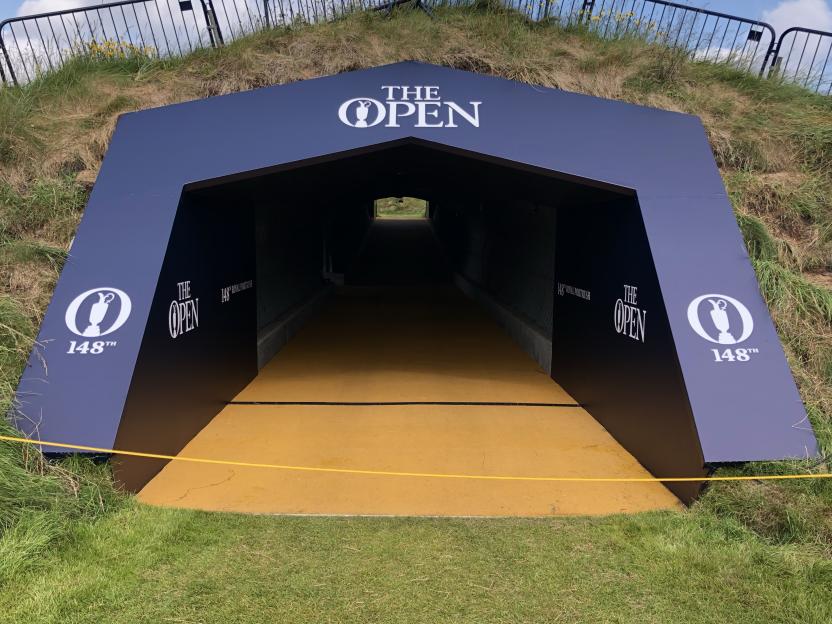 Tunnel connecting the 10th green to the 11th tee at The Open.