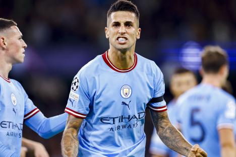 Joao Cancelo of Manchester City during a UEFA Champions League match.
