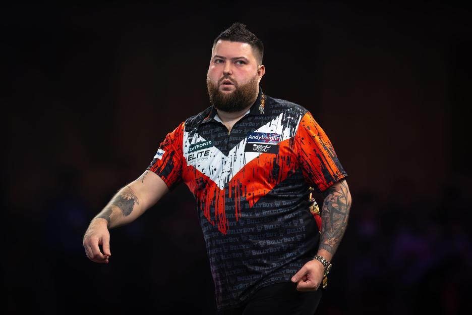 Michael Smith at the 2025 World Darts Championship.