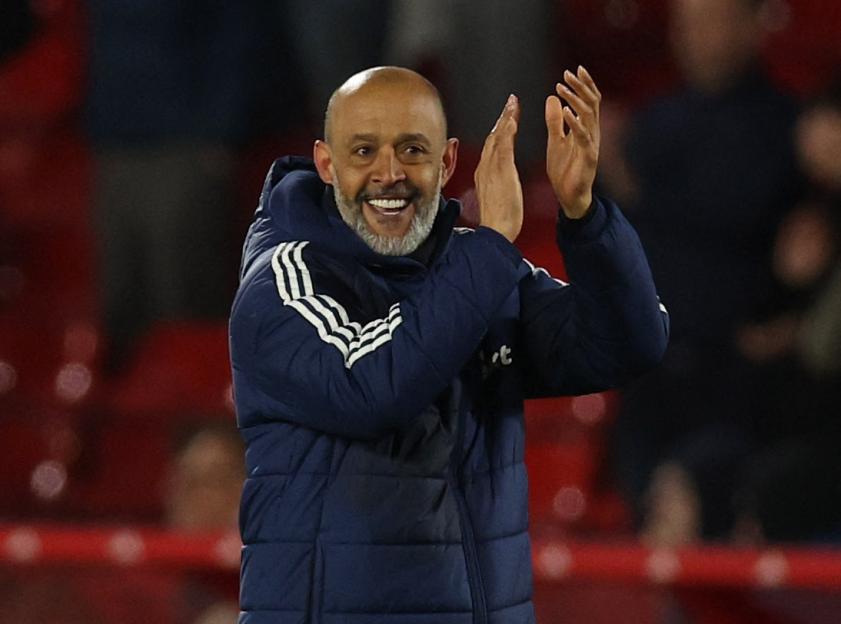 Nottingham Forest manager Nuno Espirito Santo celebrates.