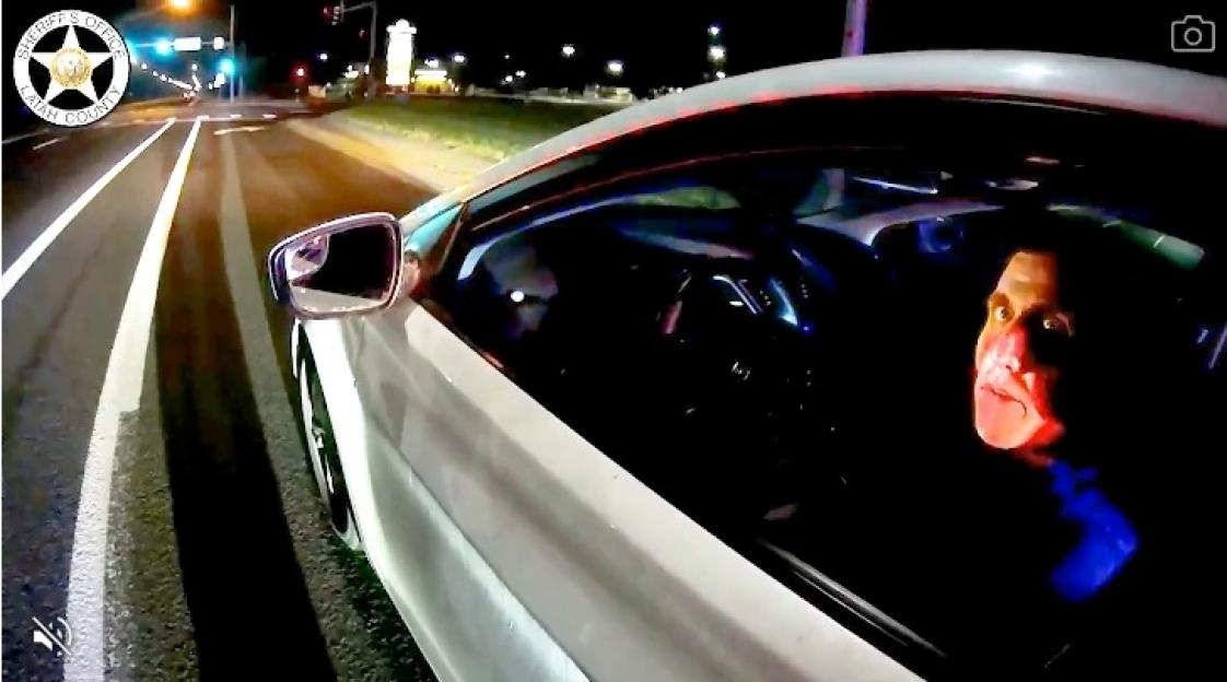 Bodycam footage of Bryan Kohberger in his car.