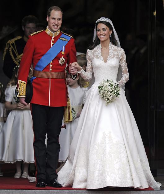 Prince William and Kate Middleton on their wedding day.