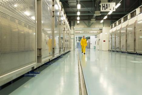 Interior of the Fordow Uranium Conversion Facility in Qom, Iran.
