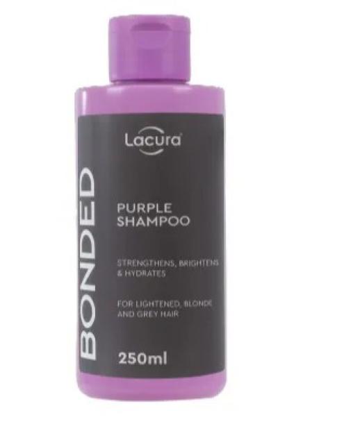 Lacura Bonded Purple Shampoo bottle.