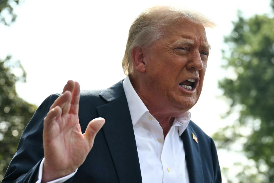 President Trump speaking to the press.